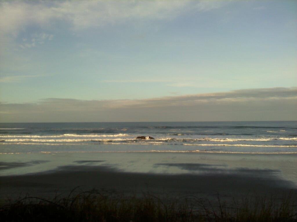 Sunrise in Lincoln City, Oregon - cold but sunny.