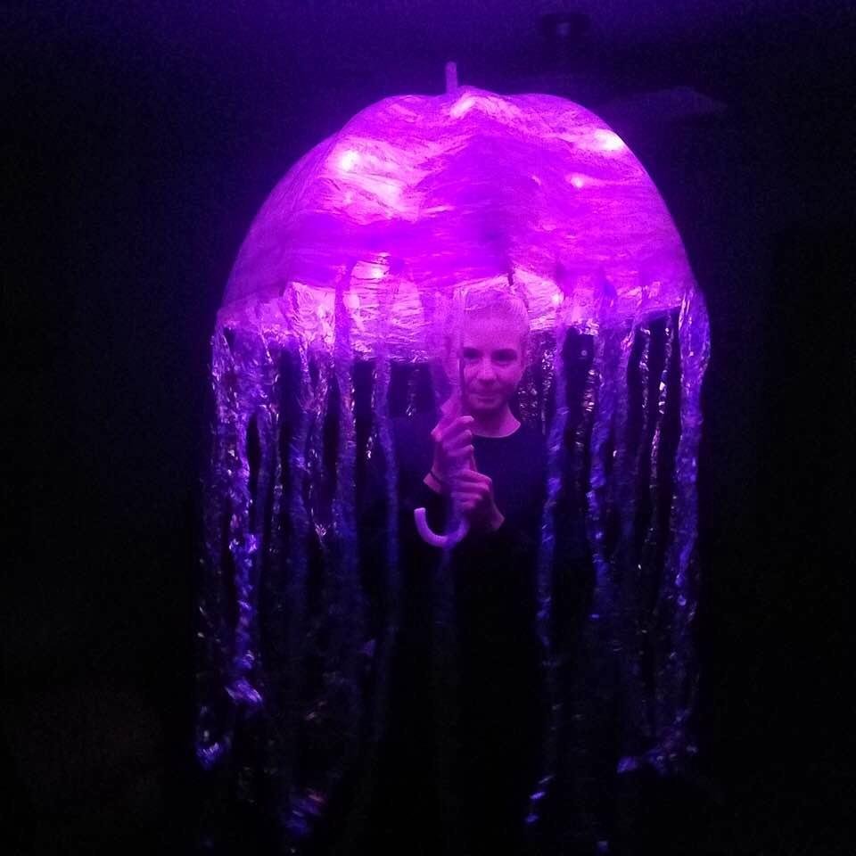 My beautiful grand daughter as a jellyfish. Love it!