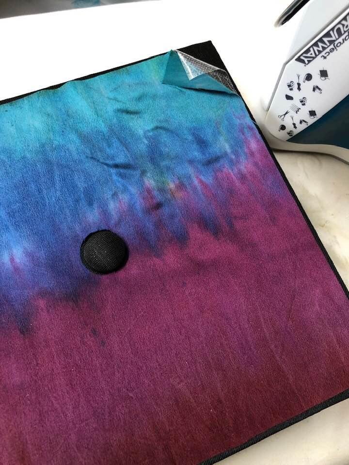 Creating my cap with a scrap of my hand died silk. What words should I do? I was thinking ‘Finally!’ Or ‘I took the scenic route.’