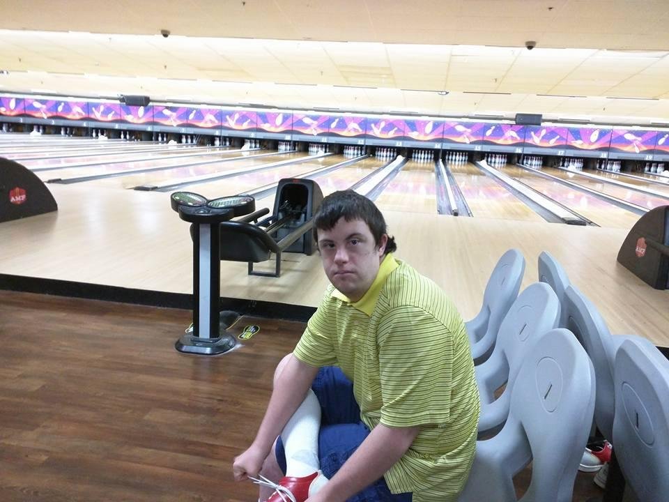 Danny getting ready to start bowling