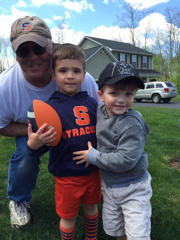 Boys getting ready for a little football