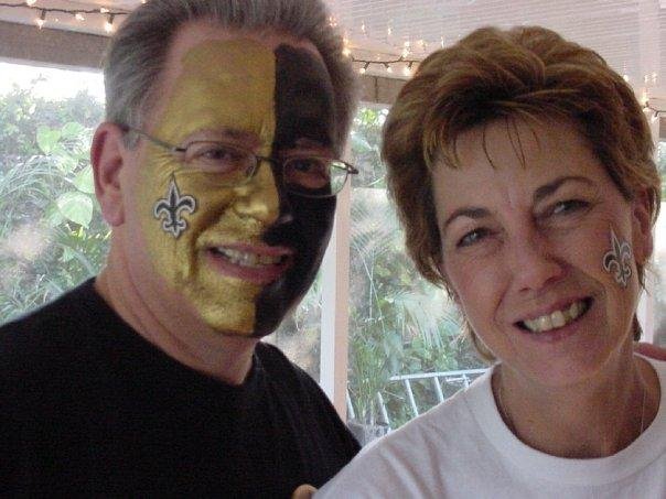 Rick and Genie...preparing to watch a Saints game.