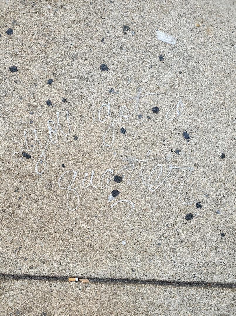 Sidewalk, south side of Spring Garden Street between 10th and 11th in Philadelphia.