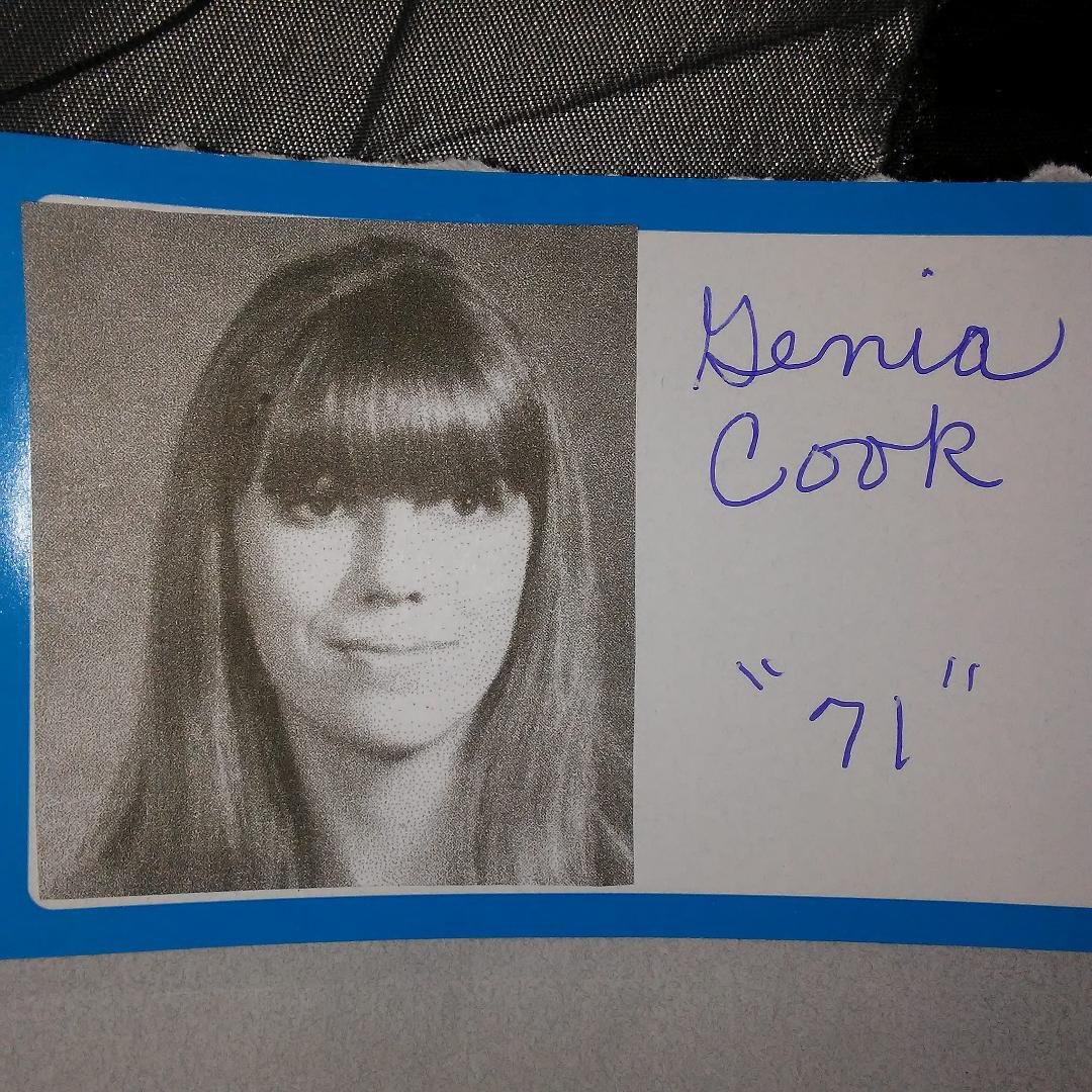 As some of you knew that Genia Cook was coming to our 70's Reunion from Austin. She got to Ft. Worth and was hit by a truck that totalled her car but thank the Lord it was not as bad as it could if been. She did suffer torn