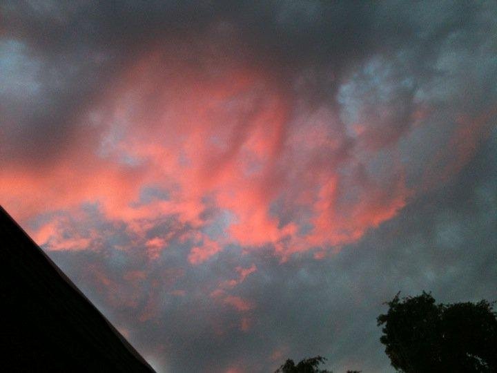 The sky at my house tonight at sundown. Weird!!!!!!!