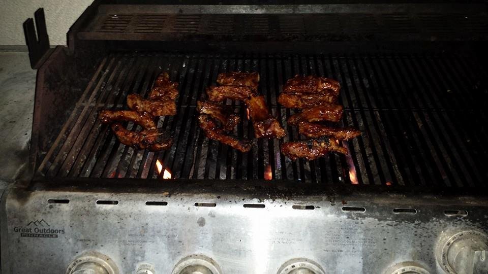 Freezing out here and I'm barbecuing ribs nuts or what.