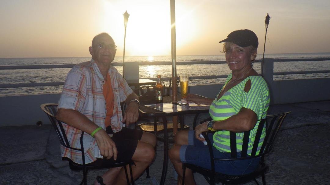 Dinner and waiting for sunset at Aisa Italy Crusine at Parador Joyuda Beach.