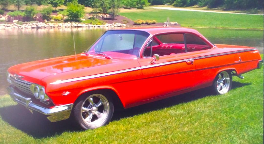 MY 1962 BELAIR 409/409 AFTER I REMOVED SPONSORS LETTERING AND SOLD CAR.