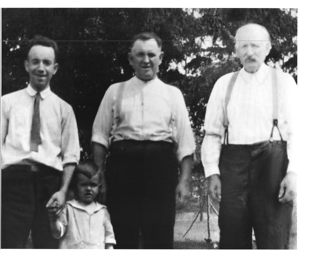 My Dad with his dad, grandfather and great -grandfather.Photo probably in 1924.