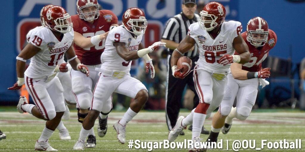 One of the game's biggest plays, Geneo Grissom returned a fumble from the OU 8 to the OU 34