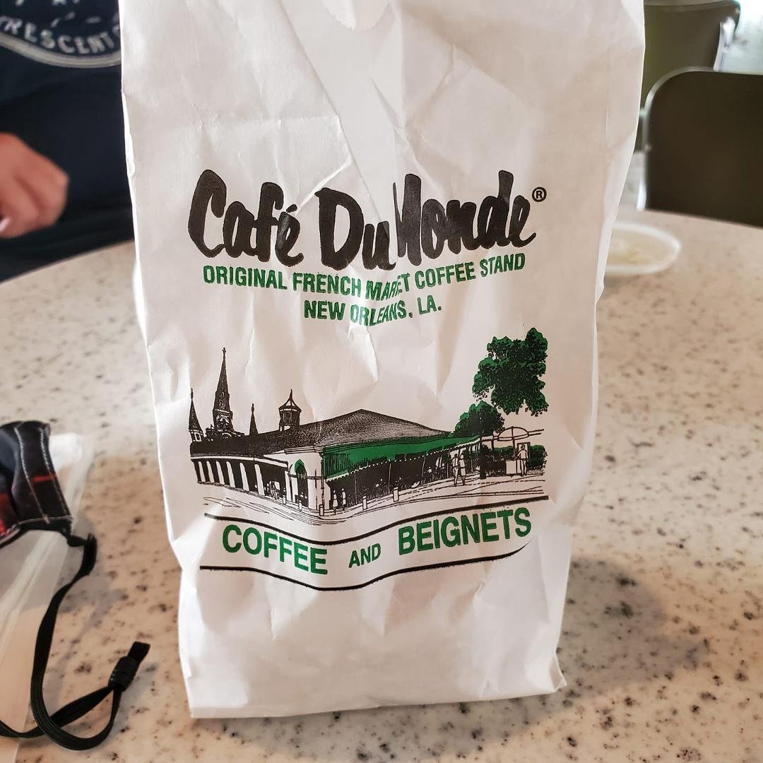 Eating Beignets, listening to street jazz in Jackson Square