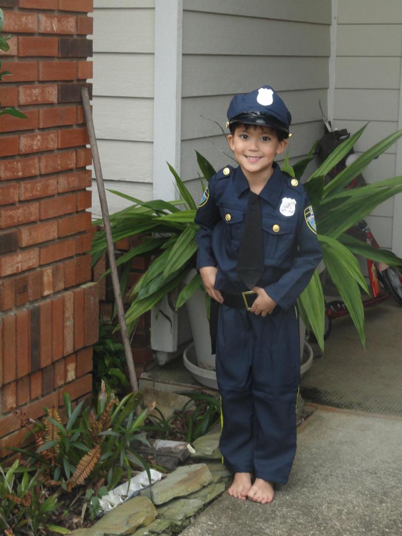 My sweet grandson - Trick or Treat!!
