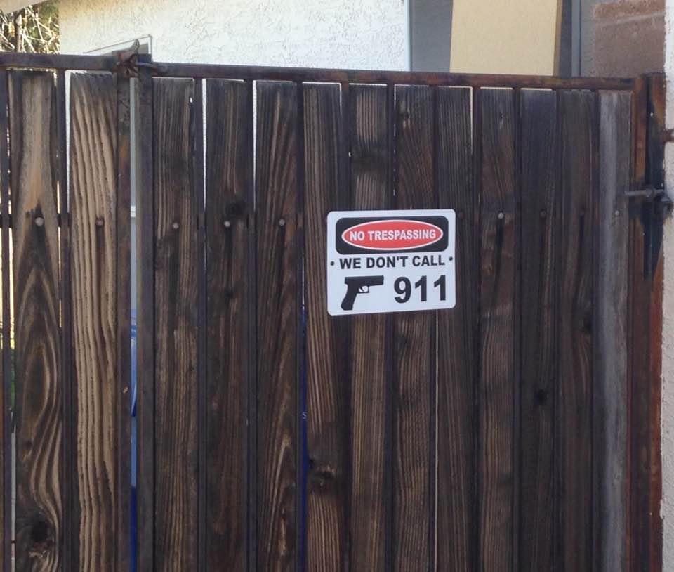 Sign on a house down the street