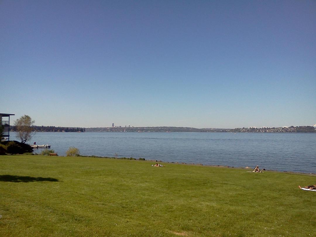 Got the bike out for a ride this Sunny Sunday.... Looking over Lake Washington toward Seattle.