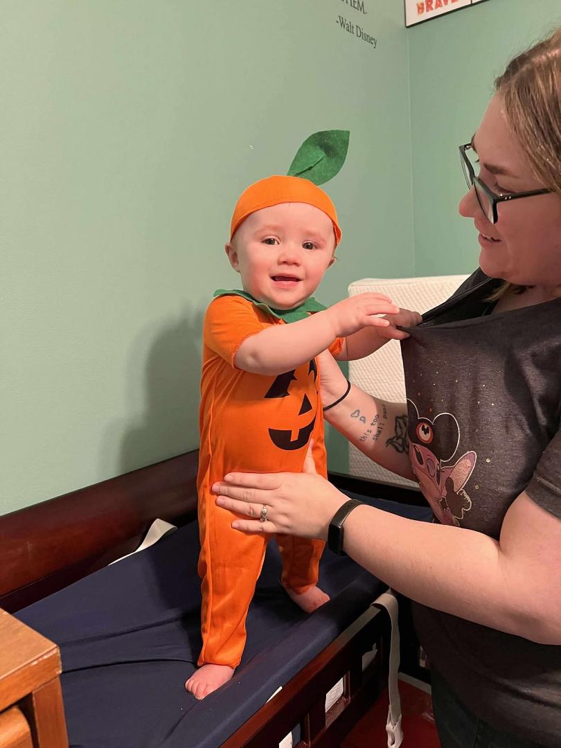 Had fun with my grandson Owen - the great pumpkin at the Caribou trunk or treat.