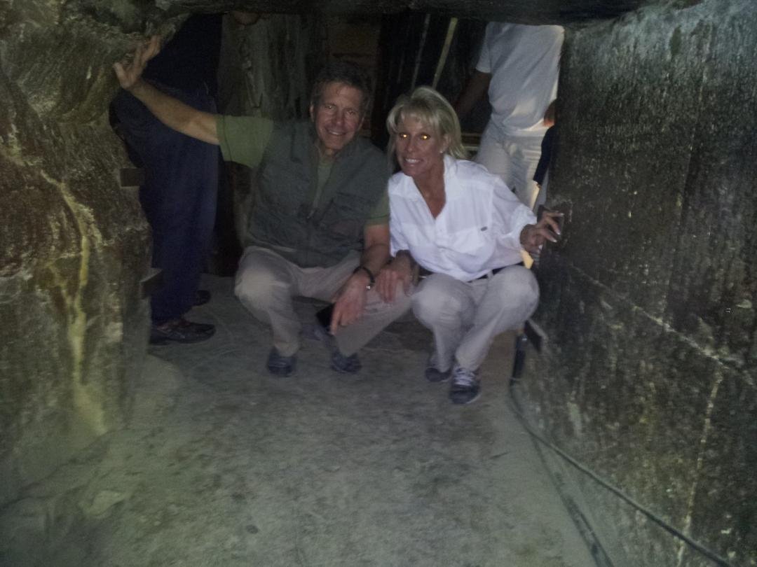 Inside the great pyramid of cheops in Giza.