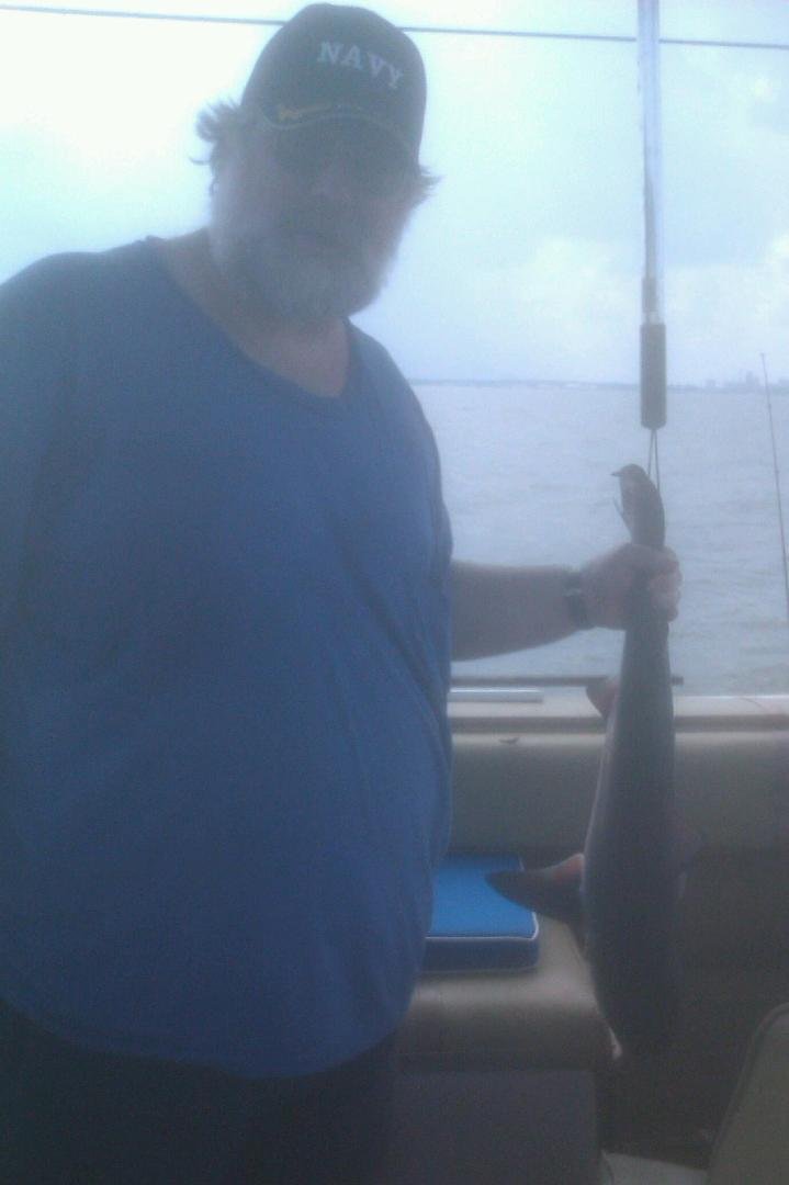This is the biggest fish I ever caught.It is a black tip shark I caught from my friend's boat in the bay.