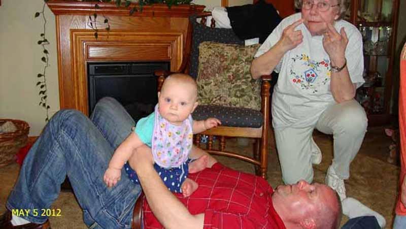 Uncle Dan and Jill are pals. Joannie's there, too!