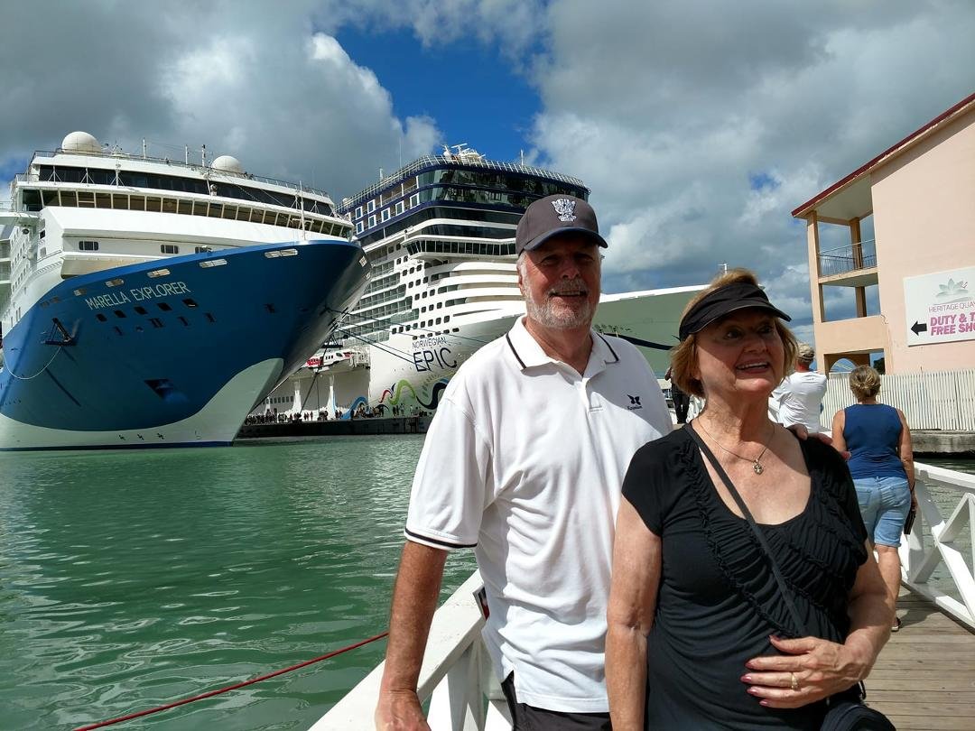 With Jean Brost in Antigua. Diverted from St. Marteen due to storms.