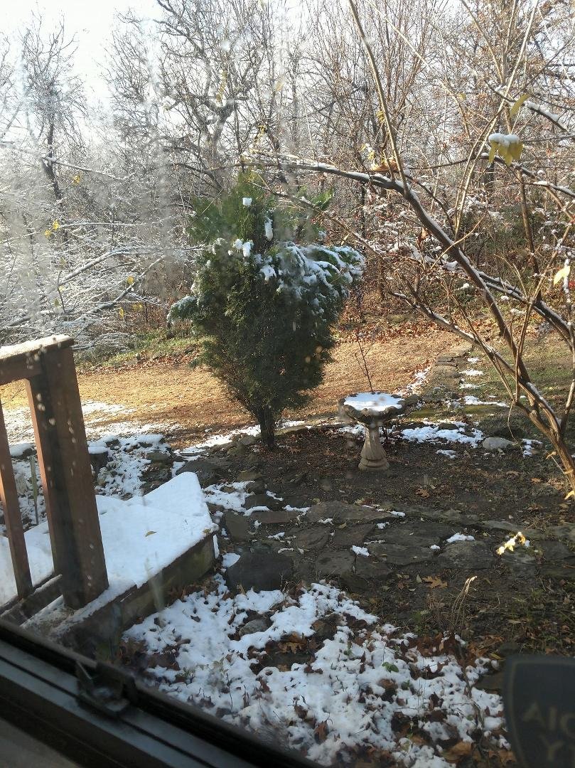 Ist snow of the season...but the sun is melting it really fast...Soo maybe not going to be a white Christmas 🎅