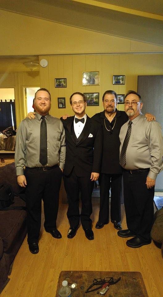 This last weekend Wedding with my 2nd oldest Grandson Cody. Pictured standing next to me in Tux. Bob M.