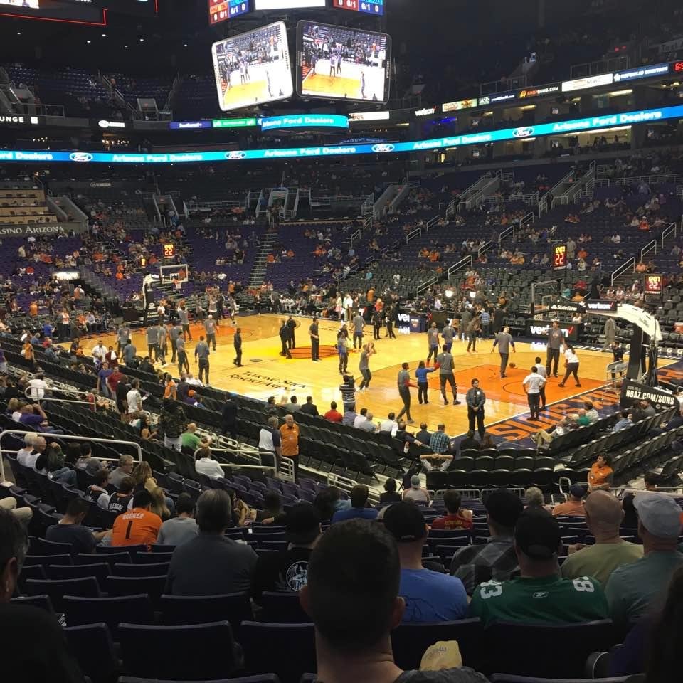 My best friend Bobby and I at the Phoenix Suns Game. So far nothing has changed but Trump isn't president yet. GO SUNS!!