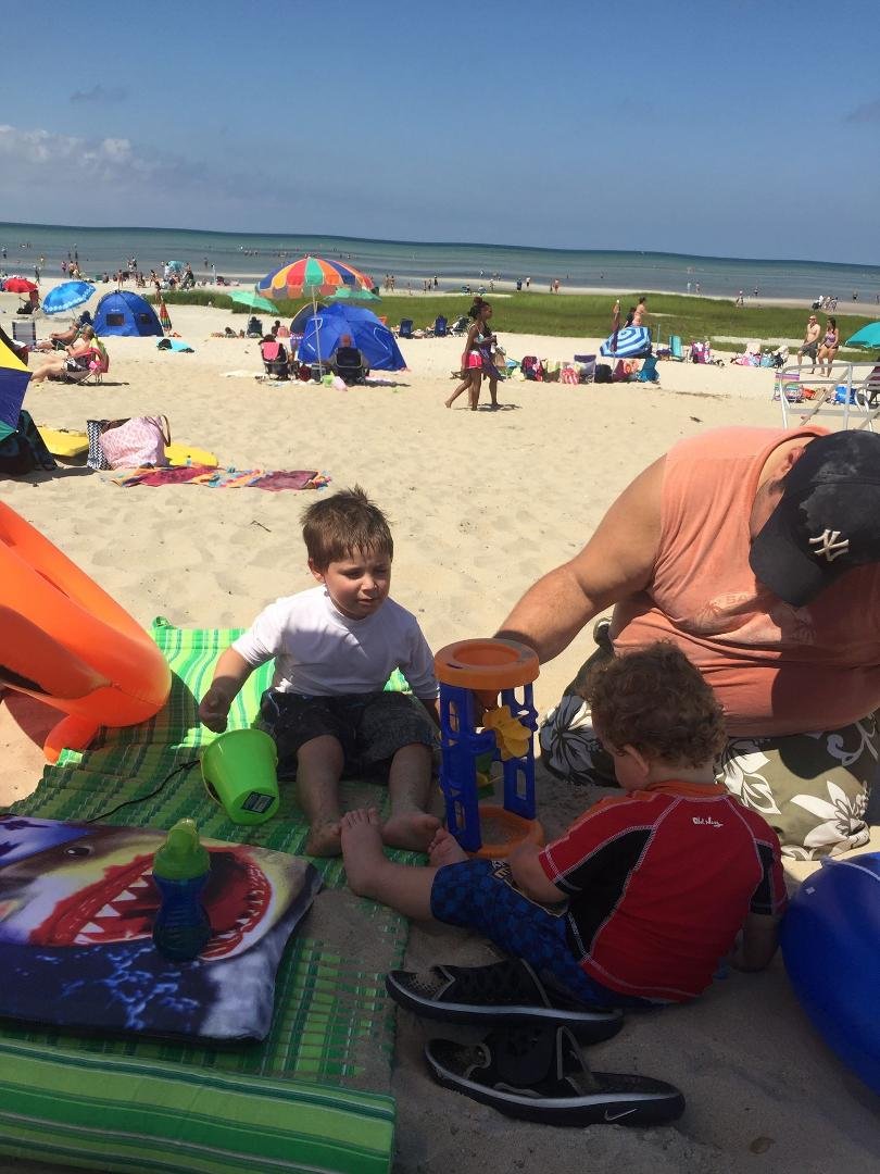 A day at Skaket Beach with son, daughter-in-law and grandsons