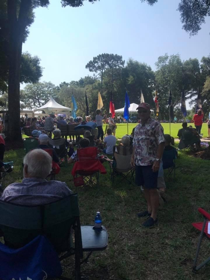 Attending the Memorial Day service at Bushnell National Cemetery