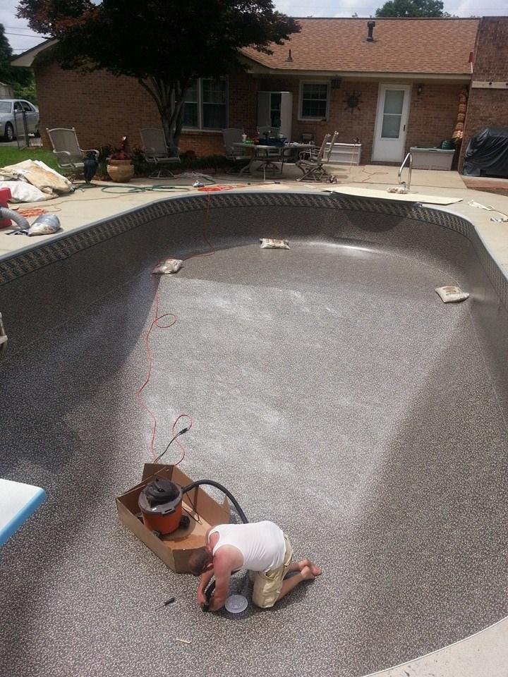 New liner being installed
