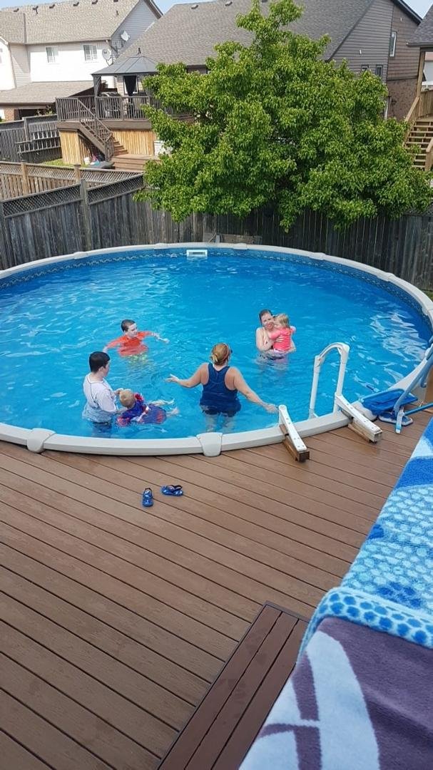 Summer is here. Harper and Harrisons first dip of the season 🤽🏊