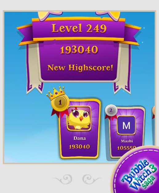 I passed level 249 the first time, yeah!