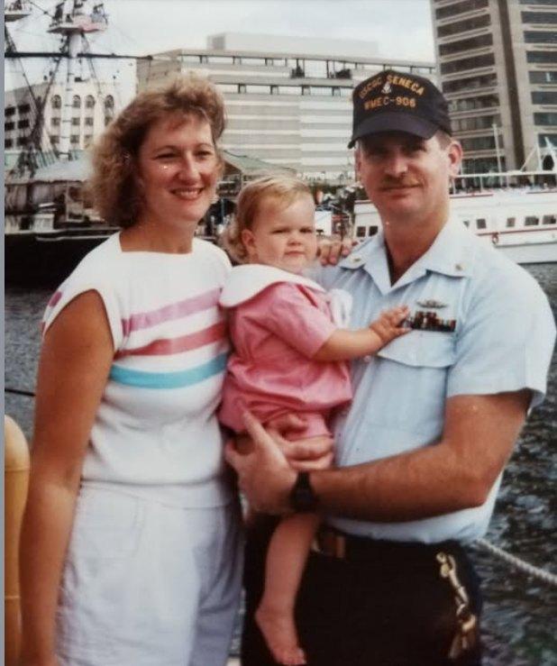 Port visit in Baltimore, summer of 1989, for my ship USCGC SENECA- WMEC 906. I was Chief in the Main Propulsion Division (engine room) Jacque and Lauren visited as well as our parents. It was a big American Legion parade an