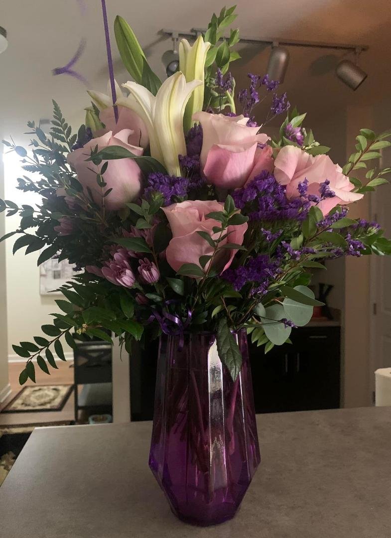 I have the best husband!! He surprised today and had flowers sent to work for Mothers Day!!! They are absolutely beautiful!!! Thank you honey!! I Love you ♥️♥️