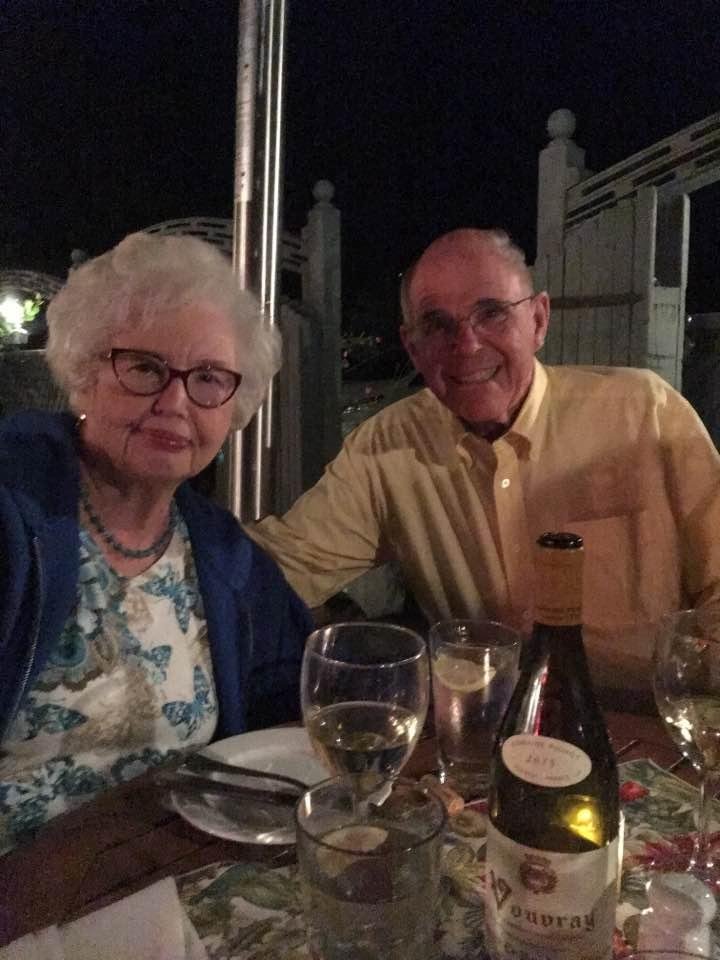 Enjoying dinner at Cafe Rustica in Carmel Valley.