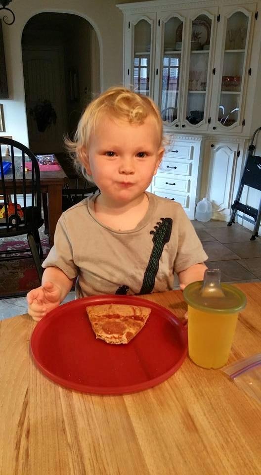 Mason said he wanted pizza this morning… so being a good GiGi I gave it to him. My version to it whole wheat crust, organic sauce and cheese and turkey pepperoni with no nitrates. He is happy and so am I