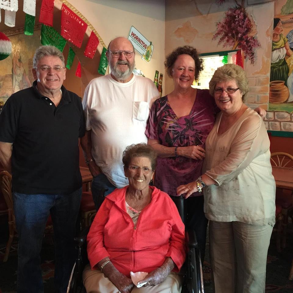 Our mini reunion. Classmates from the beginning of grammar school in Montague Elementary through high school graduation at Yreka High School Class of 1965. The group consists of Gary High, Gordon "Buzz" French, Linda Price