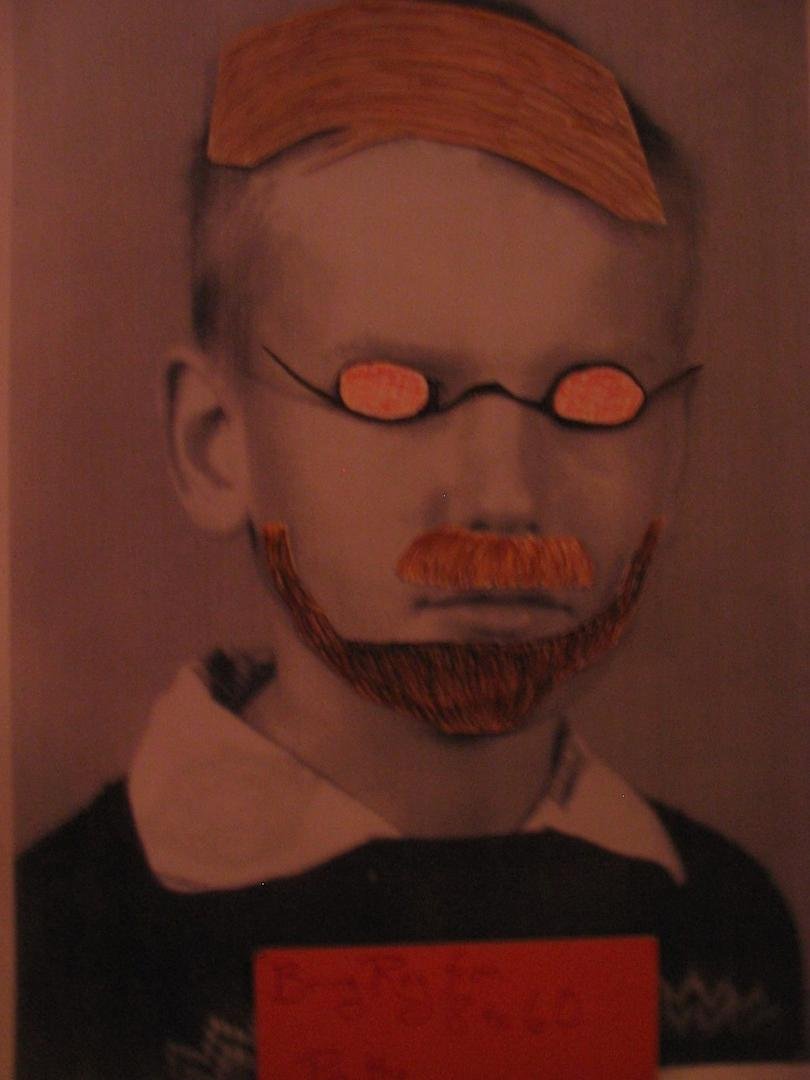 This was at my 60th Birthday, and people were invited to do "a makeover from 8 to 60 years old," hence the beard (I had one then), glasses, etc.
An appropriate photo for Halloween.