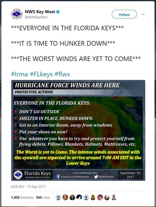 The hurricane cometh...