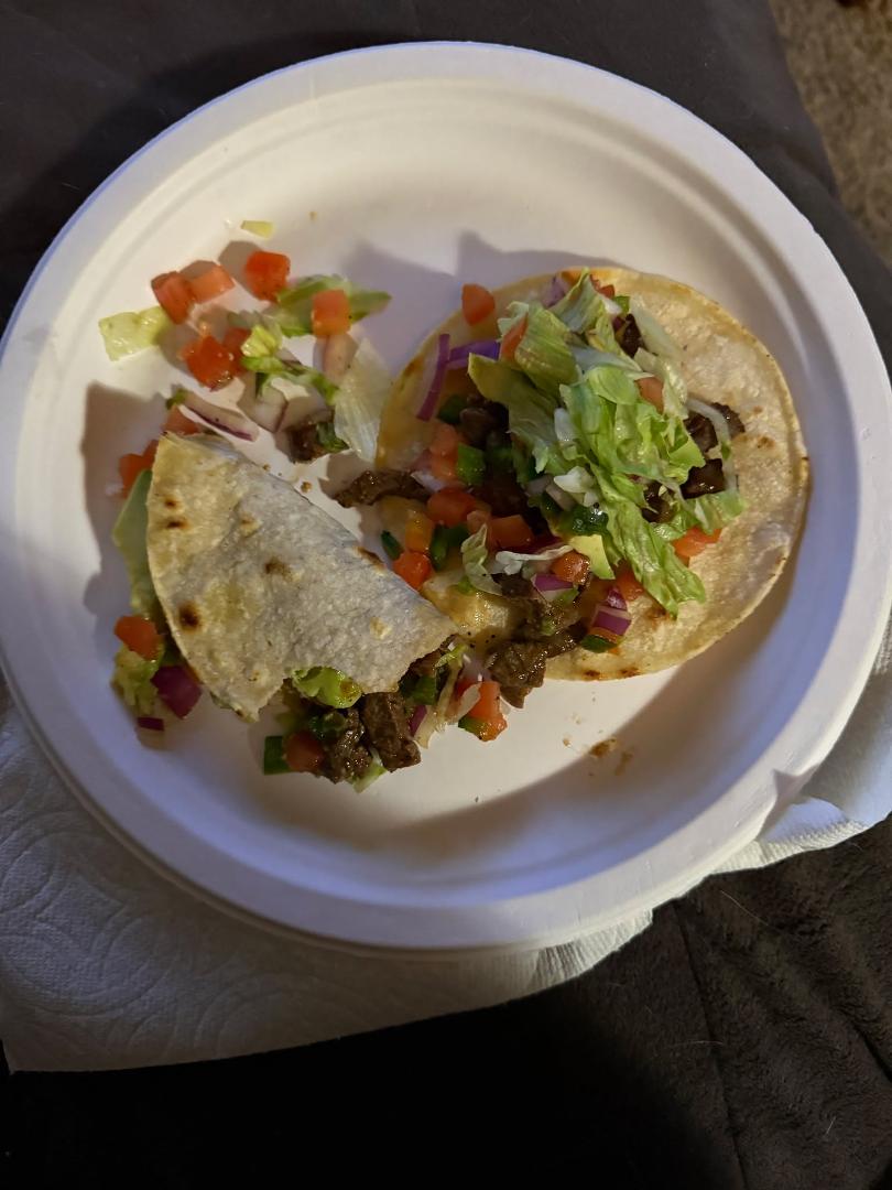Good things come to those who are patient…LOL. My grandson brought me tacos with his homemade Pico de Gallo. He marinated the meat all day and the Pico has just the right amount of bite.