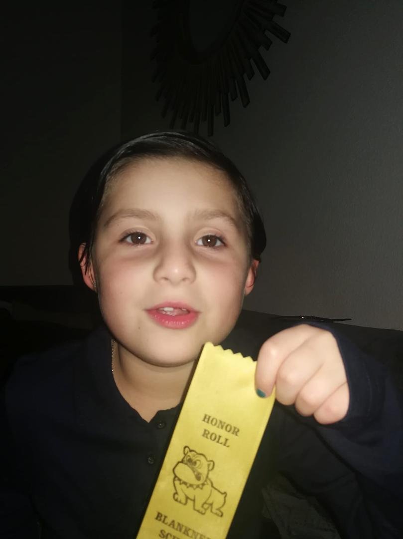 Sophia got honor roll again!