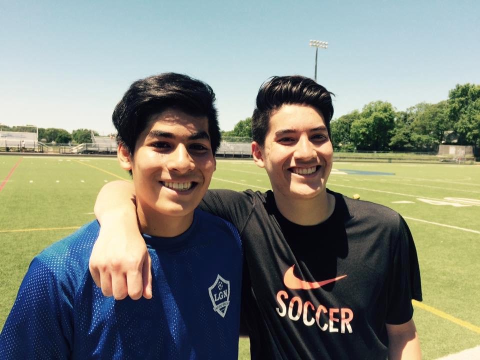 Mike and Johnny after Mike's Last Soccer Game, hanging out together. I am very Proud of Both of Them.
