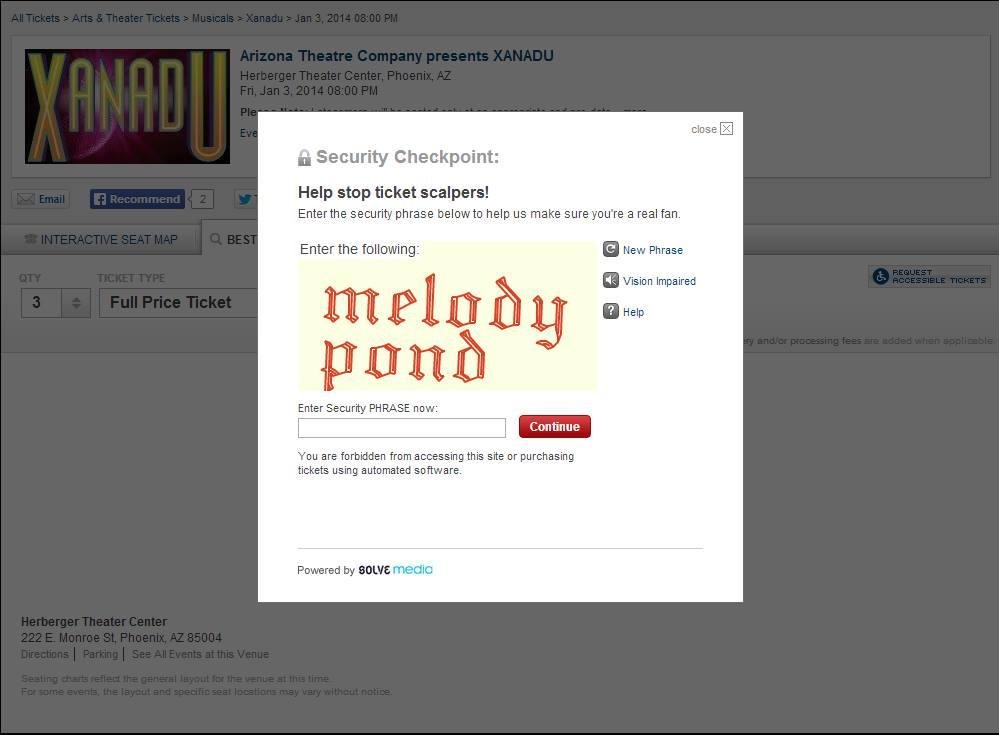 The "i'm not a bot" phrase on Ticketmaster was...