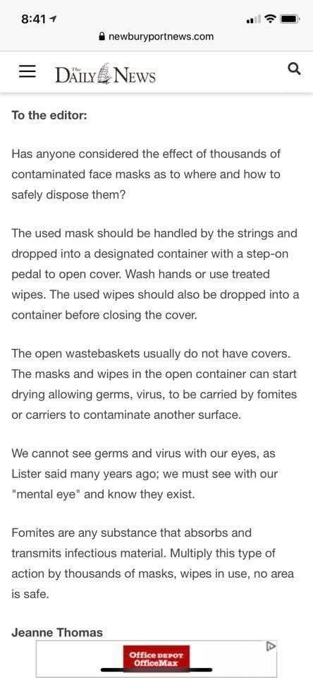 Mom was and still is passionate about aseptic technique. It was always important in the surgery suite where she worked. It now it’s equally important on the streets, in our schools, and in our homes please take a moment to