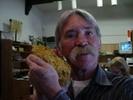 My friend Bill Hub (in background) had just purchased the natural gold nugget I am holding. He thought it was the largest nugget found in Columbia. We took this picture some years back (2006). I think it weighed out at seve
