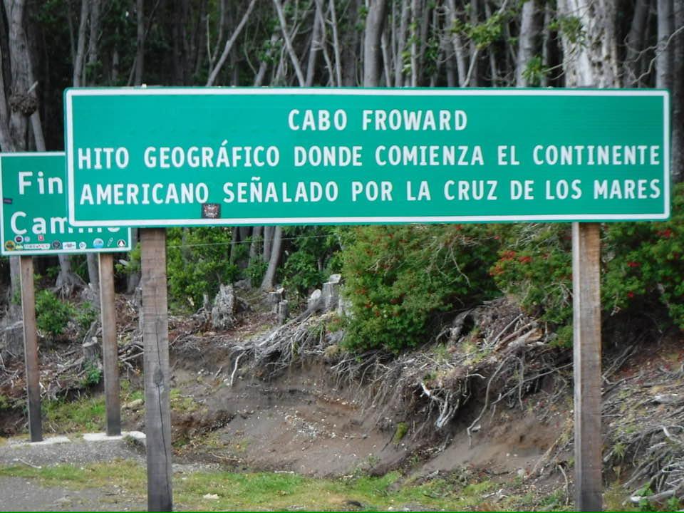 Keep driving South until you reach the end of the road … Fin Camino … Cape Forward geographical landmark where the American continent begins marked by the cross of seas.