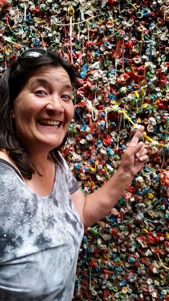 At the gum wall! YUK! Patty McDonough