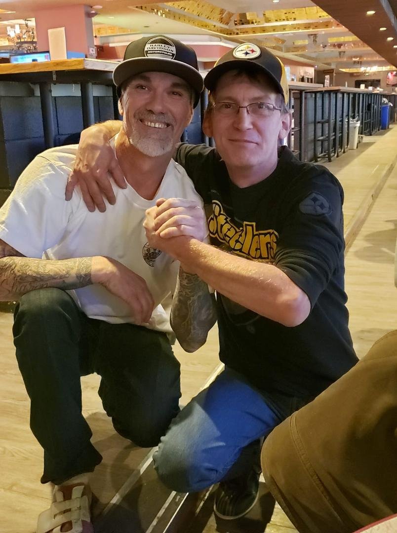 Me and my boy Billy Foster..thanks for coming to see me brother!!..love you forever