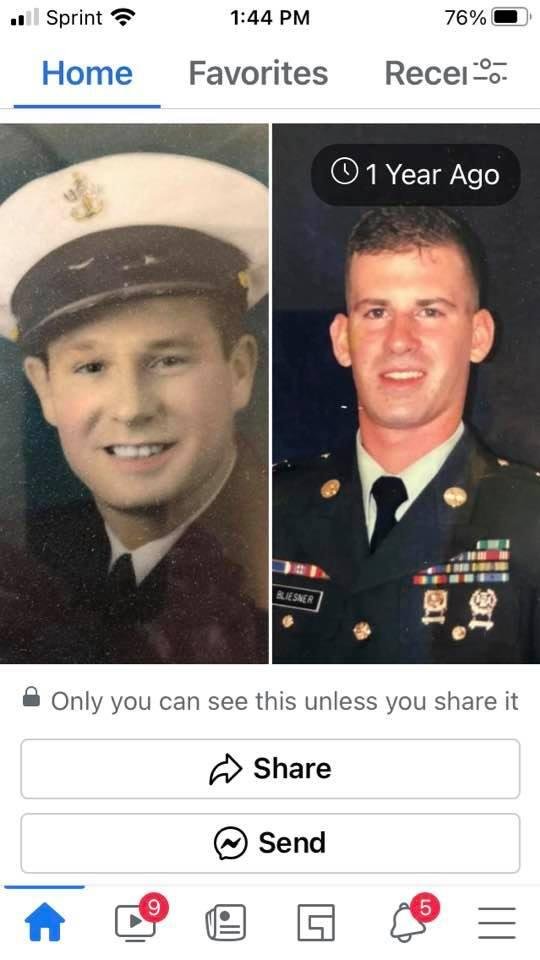 Thinking of my father and my nephew today. My father served in WWII and Justin served in Kosovo. Love and miss you two.