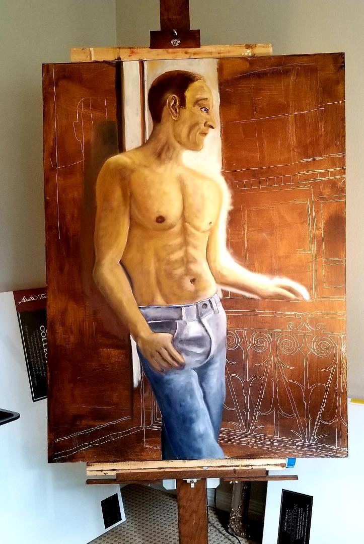 Worked some more on portrait. More work to do on face skin tones. Waiting for it to dry.