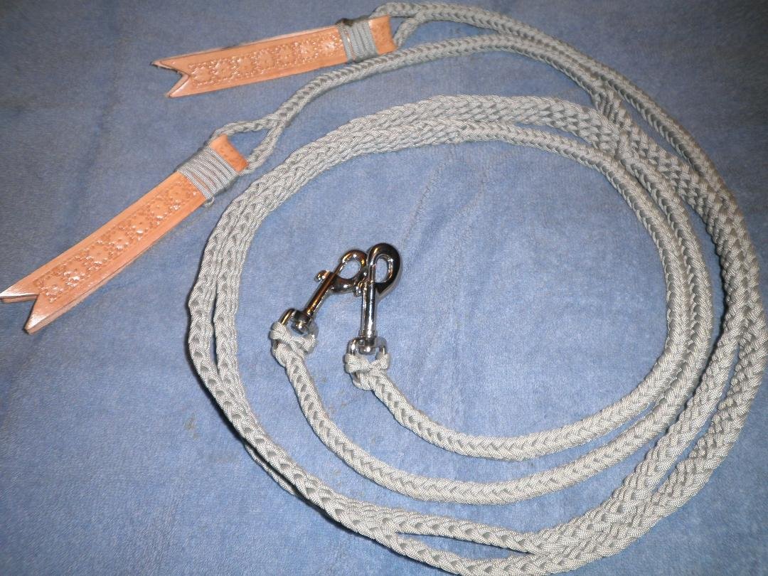 2017/18 winter projects. Set of reins with tooled leather poppers